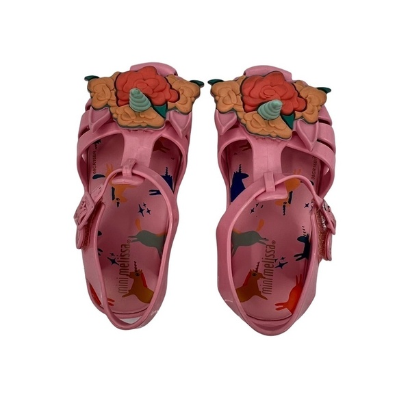 Mini Melissa Pink Unicorn Jelly Shoes Size 9 Toddler Girl's - Picture 4 of 8